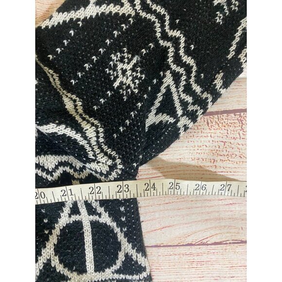 Harry Potter Horcux Fair Isle Sherpa Open Front Hooded Cardigan - Medium - Picture 11 of 14